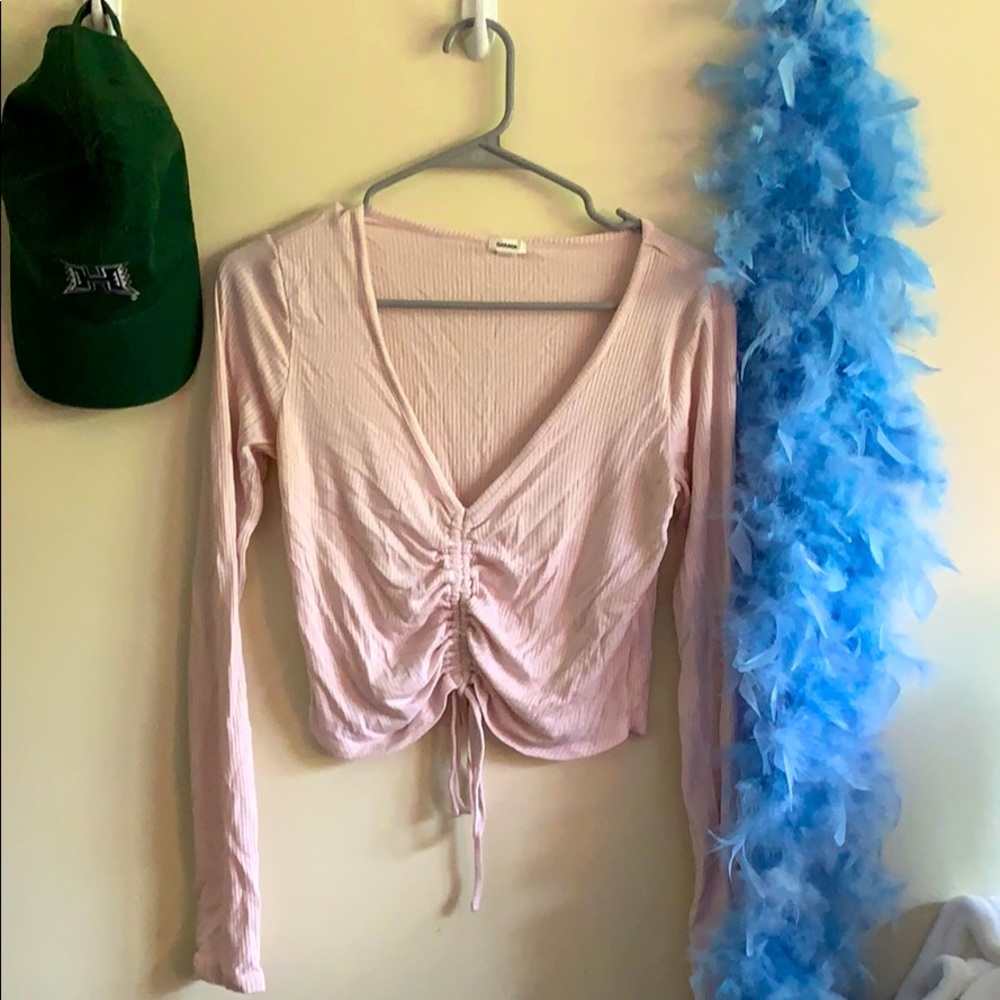 Garage long sleeve crop top